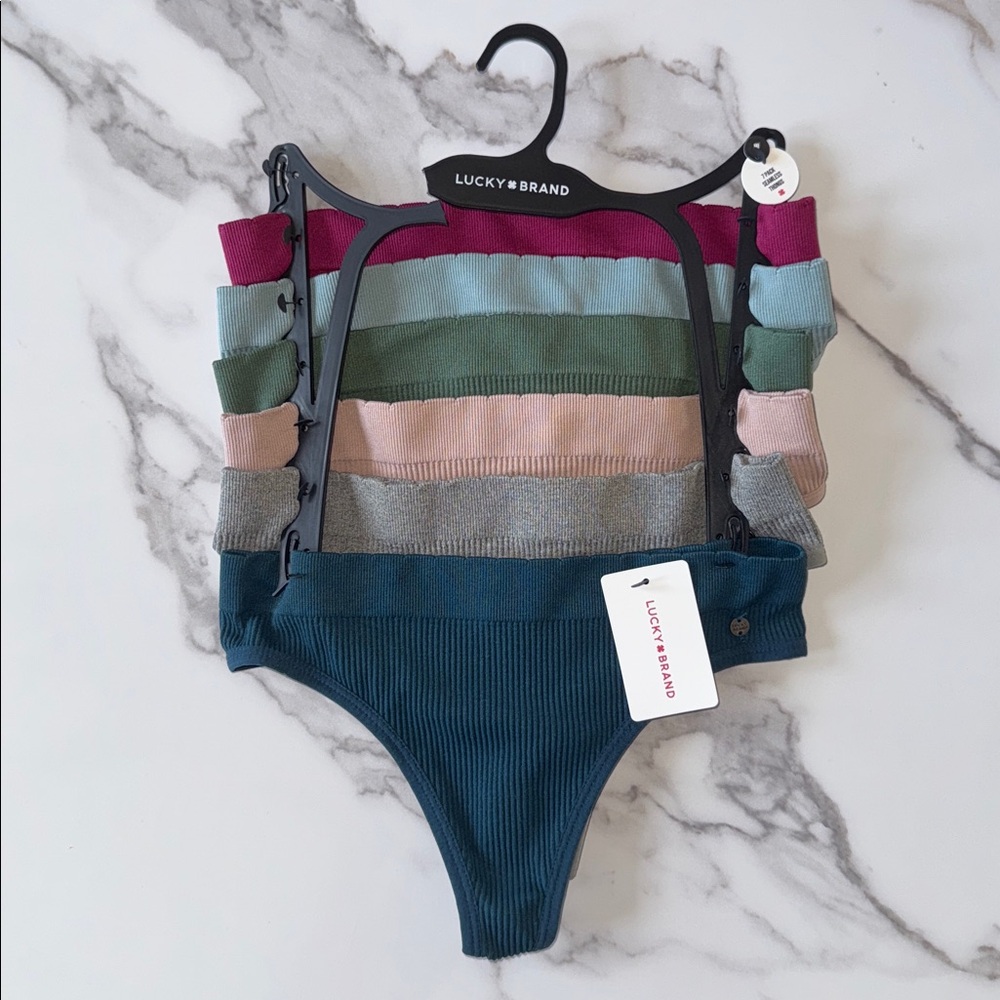 NWT Lucky Brand 6 Pack Seamless Thongs